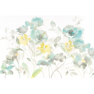" Aqua Roses Shadows " by Danhui Nai Painting Print