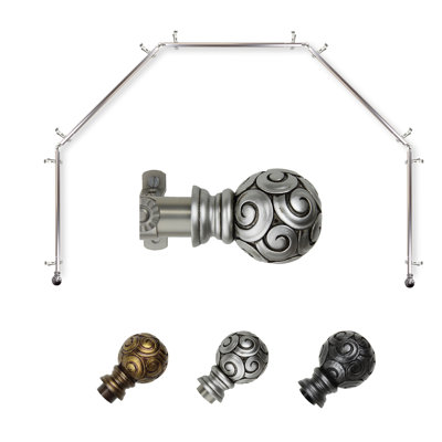 Margunde Adjustable Bay Window Single Curtain Rod