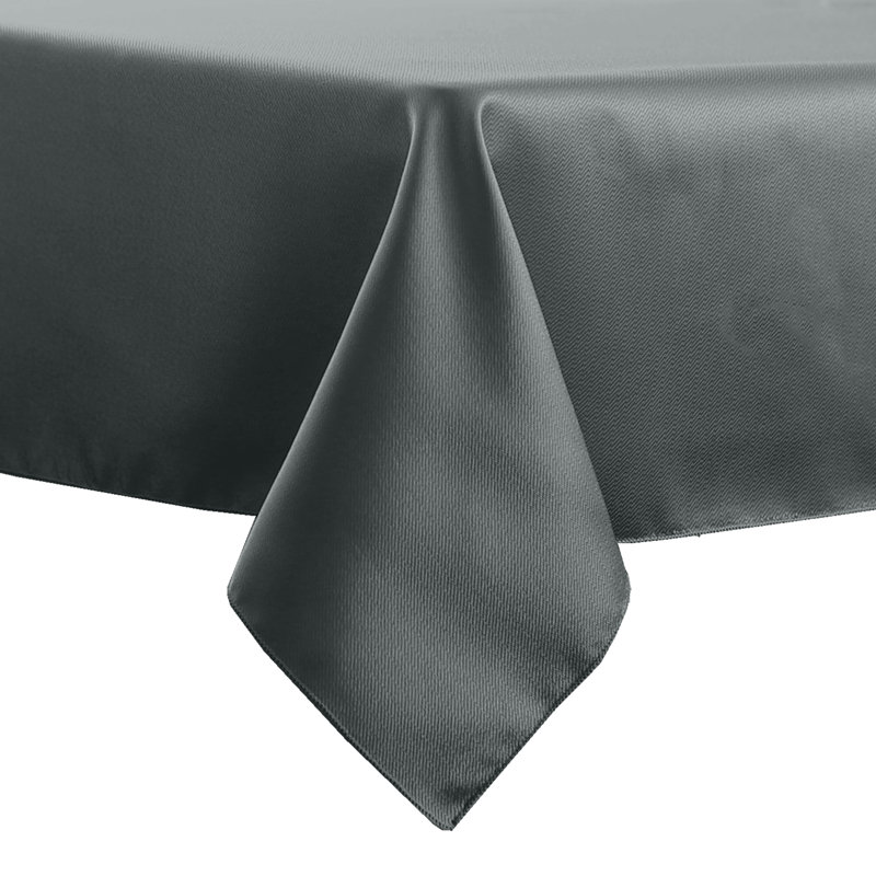 Ultimate Textile Herringbone - Fandango Tablecloth, Charcoal Grey, 1, 72" W x 108" L