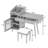 Modern Dressing Table Black, Drawers, Cabinet, Charging Outlets, Wooden Stool With Soft Pu Padding, Square Desktop , -Glass Cabinet Door Craftwork Black Makeup Vanity, Ports, Comfortable Ergonomic-1495981150