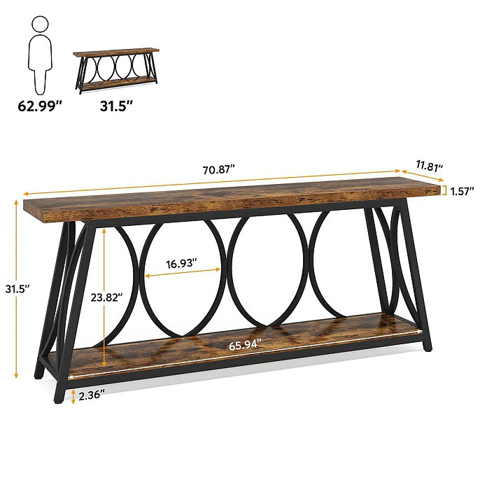 Hall Table,Vintage Console Table,Sturdy Sofa Table