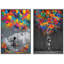 Art abstrait, fille avec ballons, impression sur toile encadrée, 2 pièces-128129780-128129782