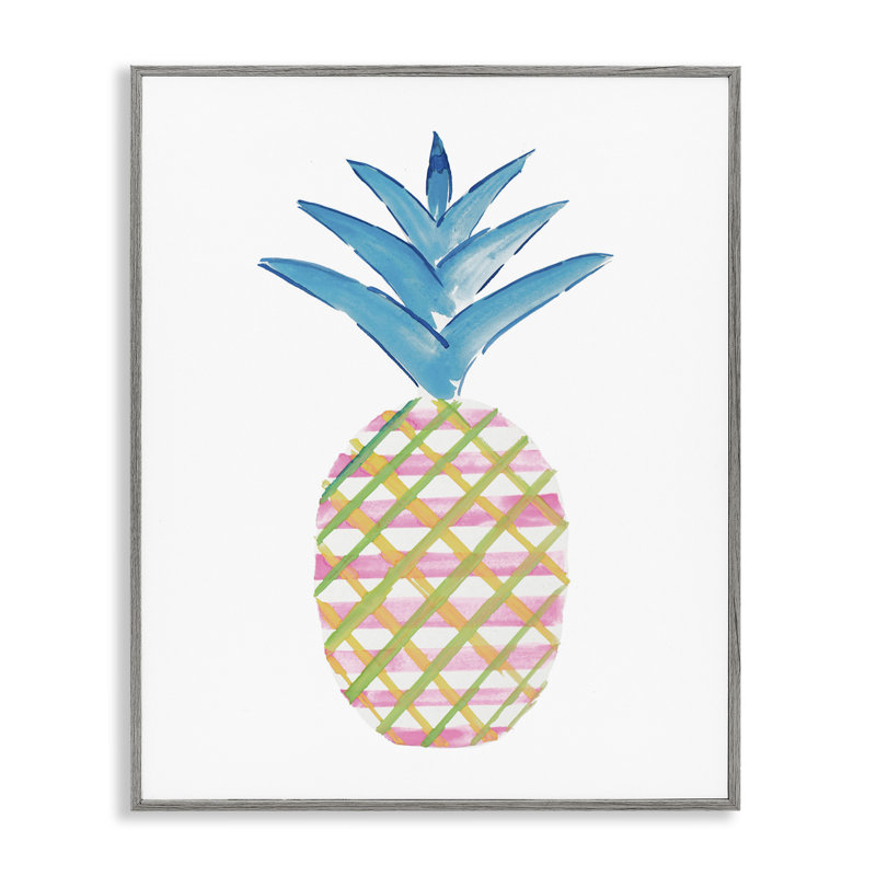 Giclée tropicale tartan ananas par Julie DeRice, Estampe numérique Farmhouse, H 14 po x l 11 po