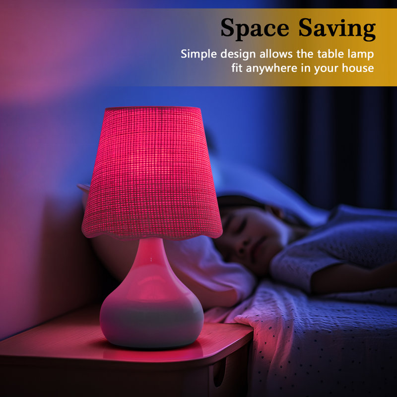 Table Lamp, Metal, Blue, Remote