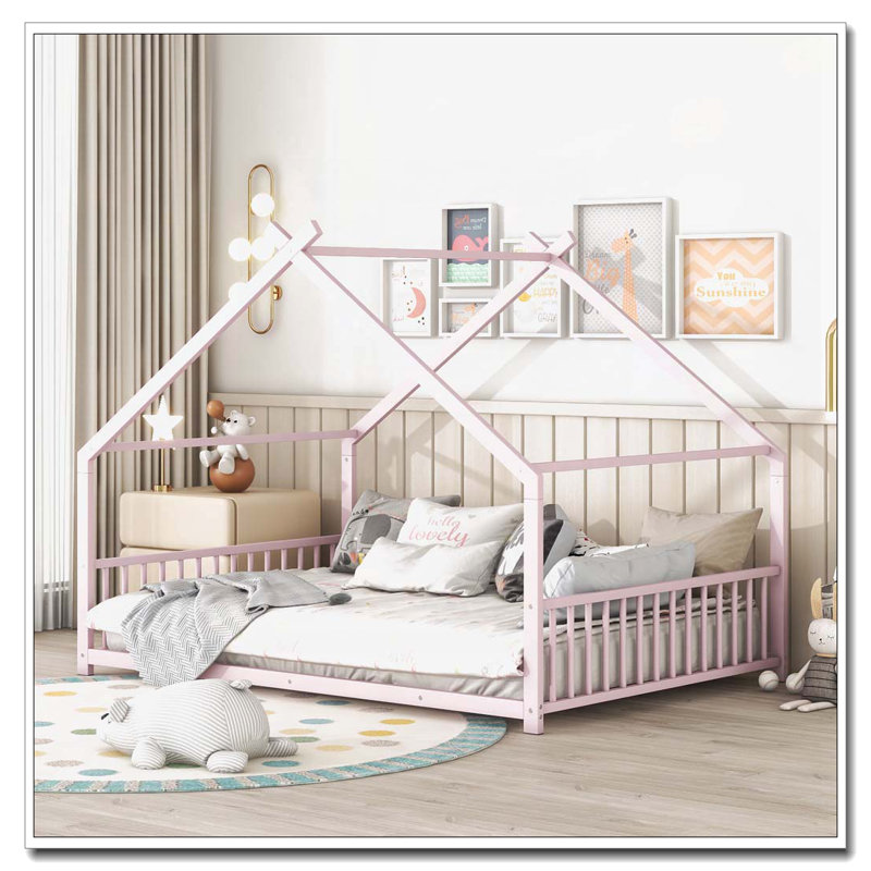 Lit en métal, Lit double, Rose