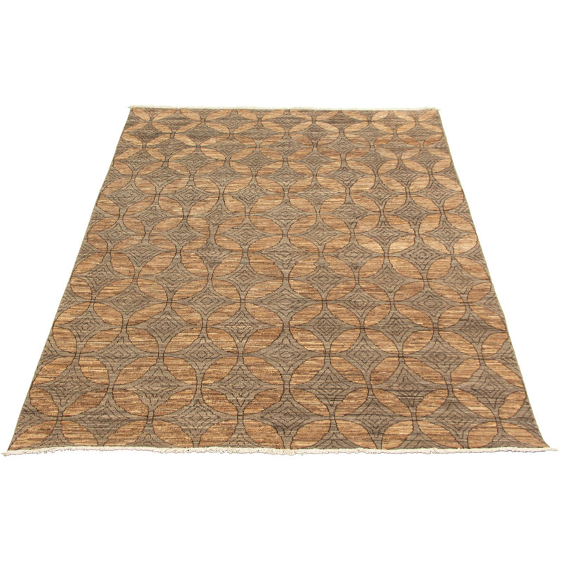 Tapis unique en laine noué à la main brun clair de style nouvel âge de 18 pi 6 po x 8 pi 5 po pako