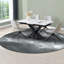 Ensembles de tables de salle à manger extensibles modernes avec chaises en métal et en similicuir