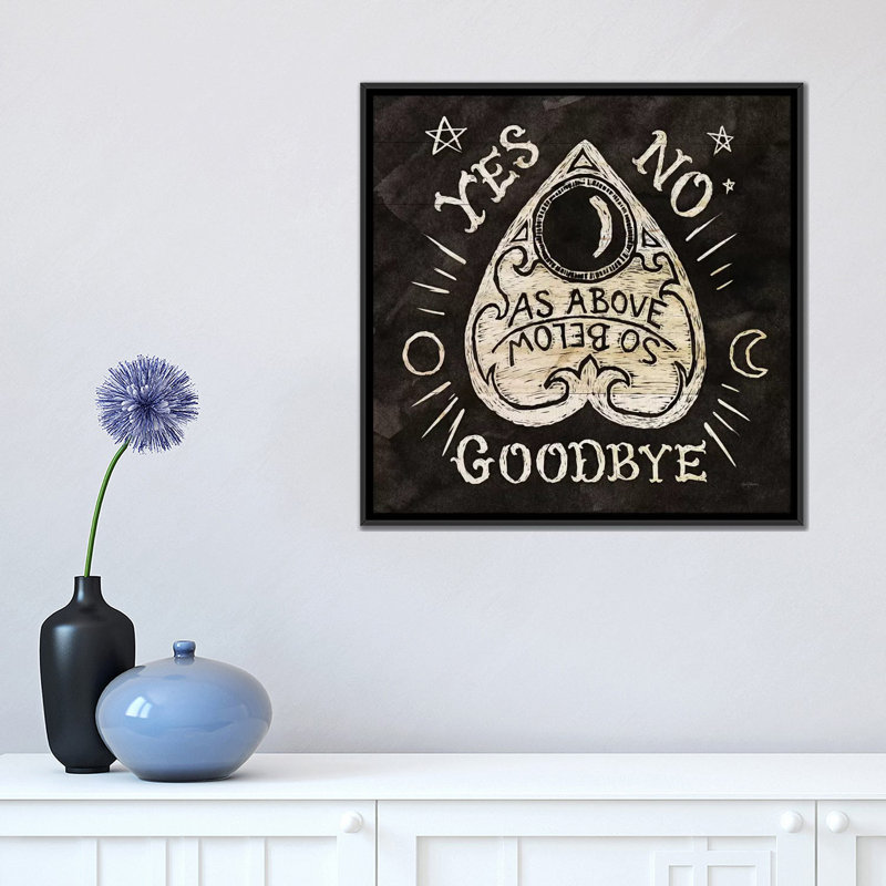 « mystical halloween wood ii », impression sur toile, H 18 po x l 18 po x P 1,5 po, Toile avec cadre noir, Pas de tapis