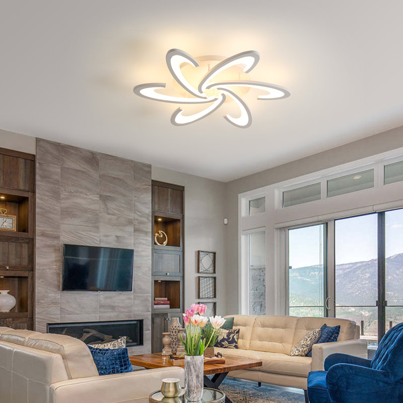 Abbotsen Dimmable 5-Light 70cm LED Semi Flush Mount With Remote Control