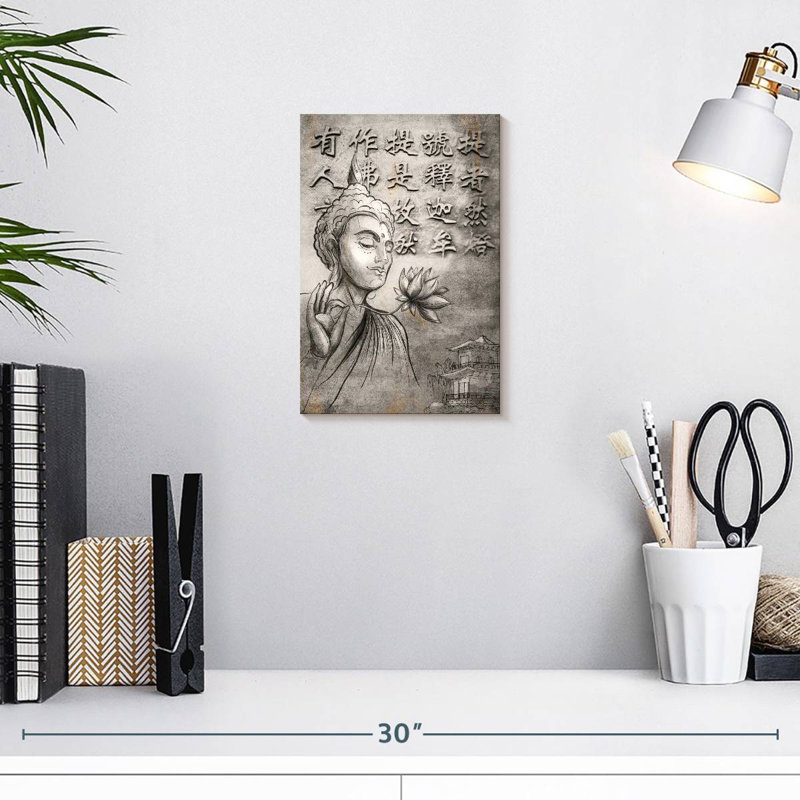 «Buddhist Family Anchor», citation sur toile, H 12 po x l 8 po x P 1 po