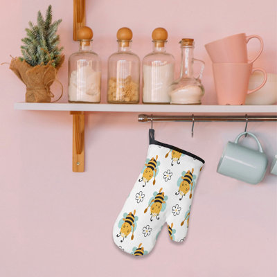 Bee Sweet Smiles Oven Mitt Cotton Twill