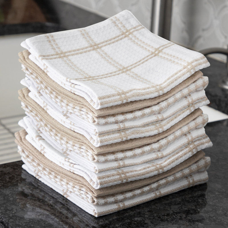 T-fal Flat Waffle Kitchen Dishcloth Set, Sand
