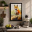 Alert Fox On Stone Boho - Print-136727952-136727953