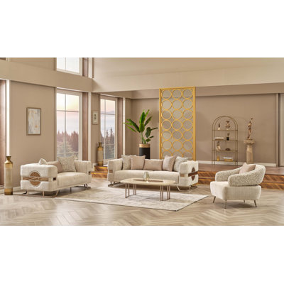 Fople 3 - Piece Living Room Set