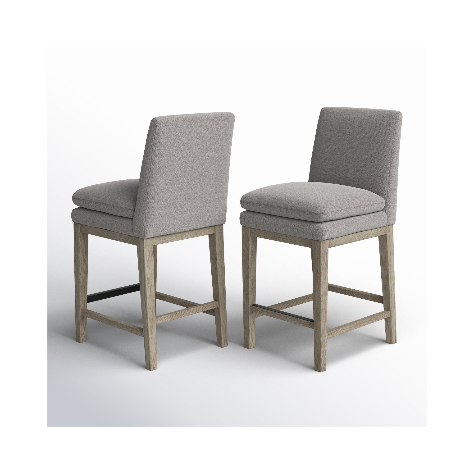 Bethea Upholstered Counter Stool, Effie Flint Performance Linen