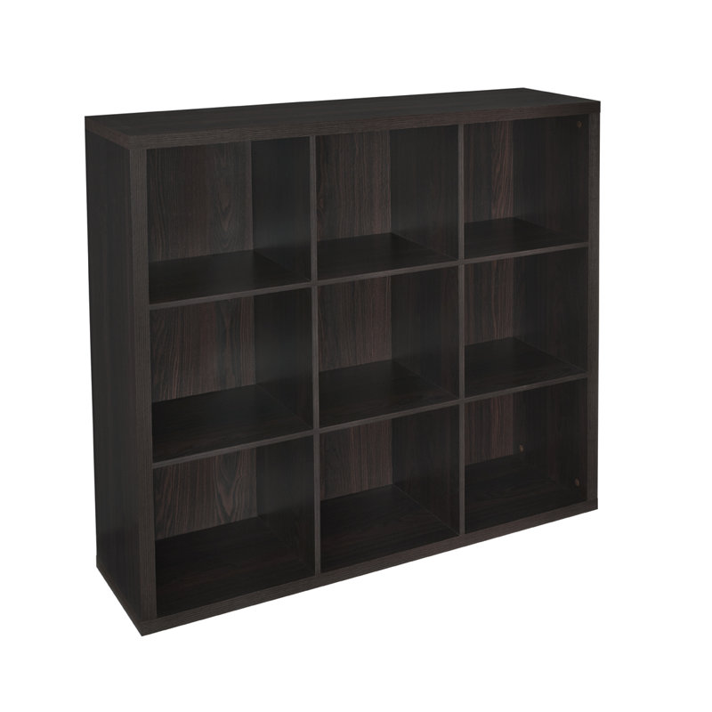 9 Cube 3 Tier Decorative Storage Bookcase by ClosetMaid, Black Walnut