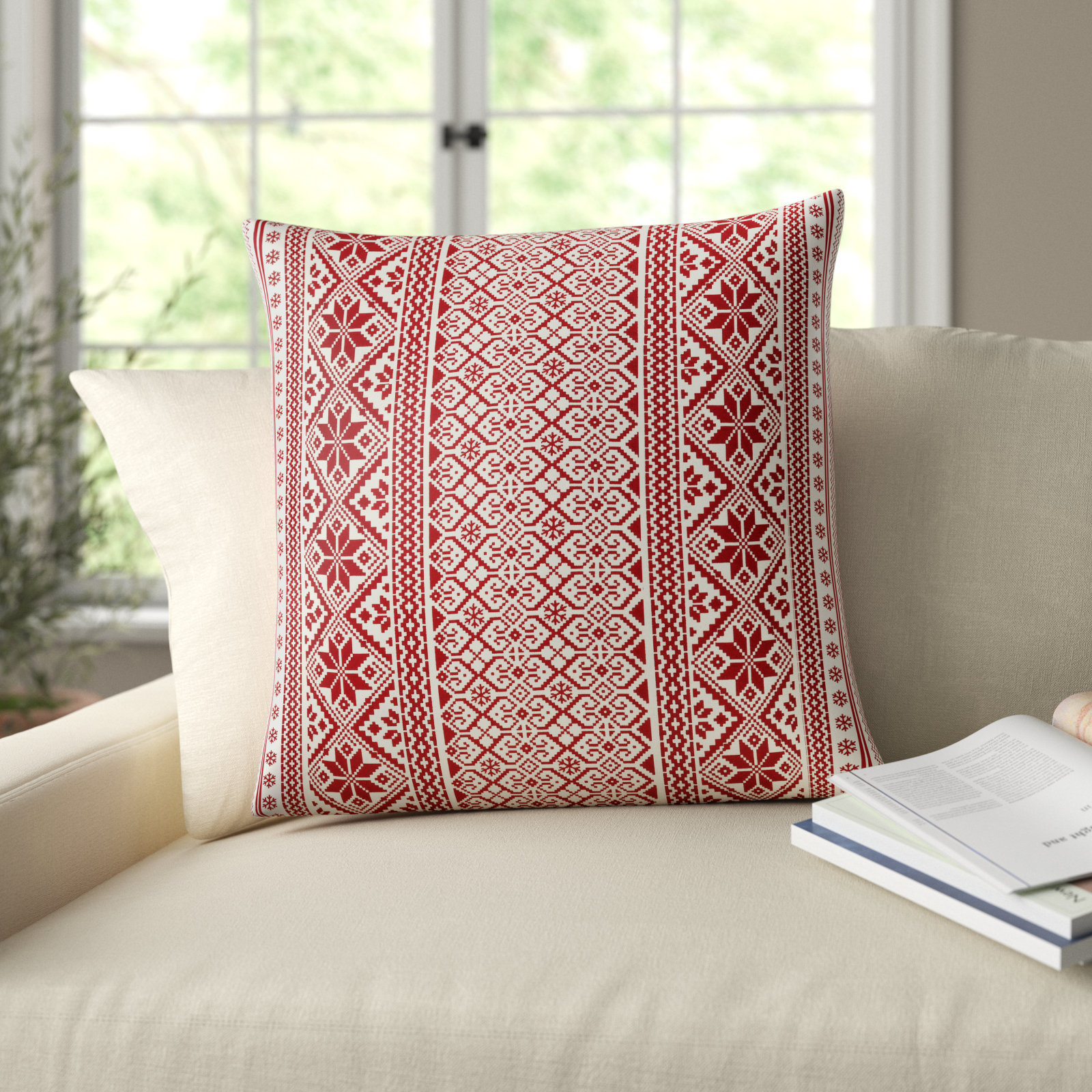 Glenroy Cotton Throw Pillow, Down Blend