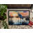 Blue Heron Setting Sun Doormat-495745363