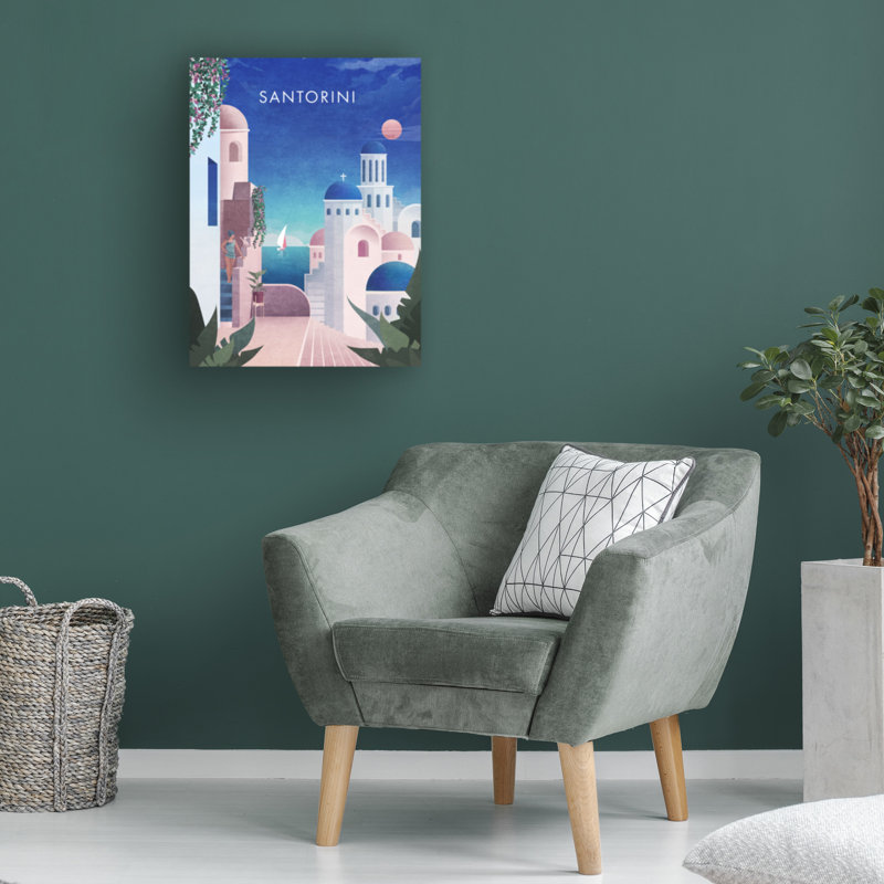 "Emel Tunaboylu Santorini", art sur toile, H 14 po x l 19 po