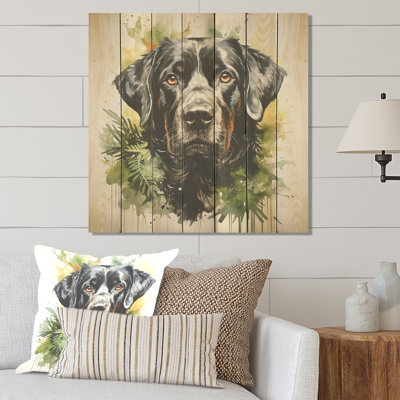 Portrait de chien tropical Labardor - impression sur bois