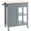 Chariot pour îlot de cuisine polyvalent avec rangement, plateau en bois massif et tablettes réglables pour les cuisines modernes
