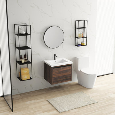 Bathroom Cabinet With Sink,Soft Close Doors,Float Mounting Design