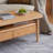 Oval-shaped solid wood coffee table living room-587097325