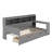 Wooden Daybed With Storage Shelves, Multi-Functional Bed With Two Storage Drawers And Study Desk-612027717