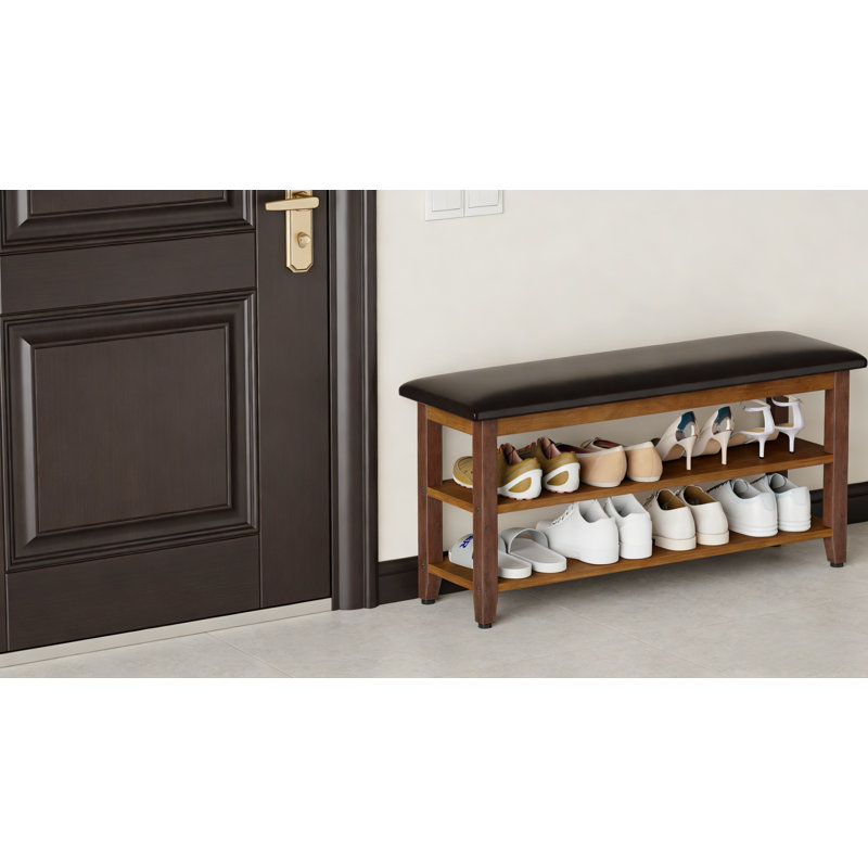 Premium Wooden Shoe Cabinet For Home, 18.2” H x 47.3” W x 11.8” D