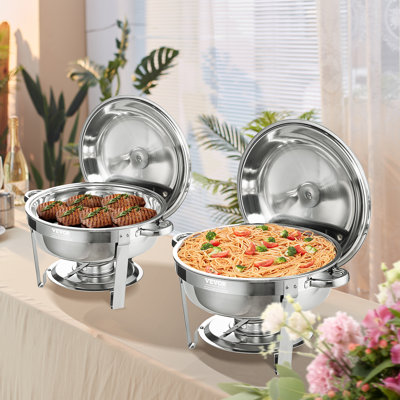 Ensemble de buffet à vaisselle rond 6 pte en acier inoxydable