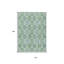 Tapis intérieur lavable 10 pi x 14 pi ivoire et bleu sarcelle avec médaillon floral