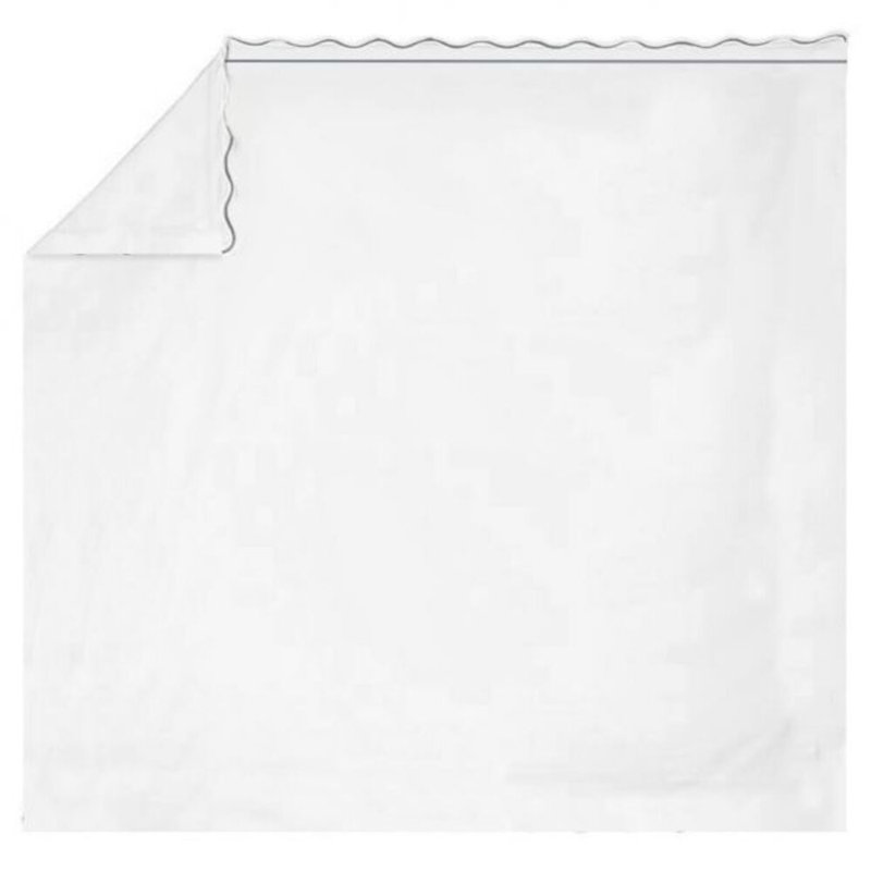 400TC Cotton Scallop Embroidery & Border Cotton 4 Piece Sheet Set Fitted Sheet Fits Upto 16" Deep Pocket, Light Gray Border