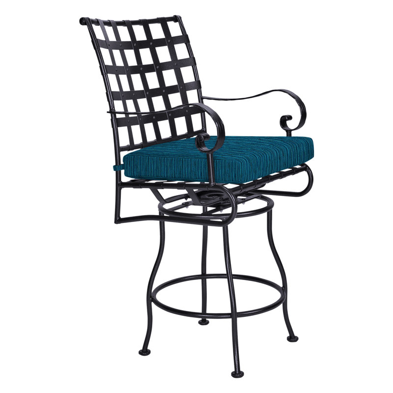 Classico-W Outdoor Swivel Bar Stool, Graphite, Alcazar Redwood