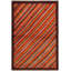 Tapis orange rayé / gris / brun en laine noué à la main 3 pi 2 po x 4 pi 10 po Laudalino