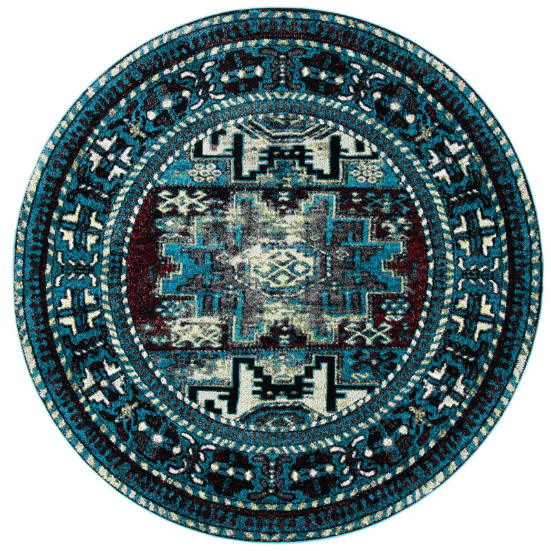 Catalin Performance Oriental Rug, Round 5'3"