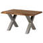 Solid Wood Top Metal Base Dining Table-64125995-64125996-64126001