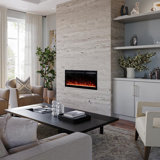 Vibrance Recessed or Wall Mounted Electric Fireplace Heater, Multi-Flame Colours, Voice Assistant Compatible, Logs & Crystals, Remote Control