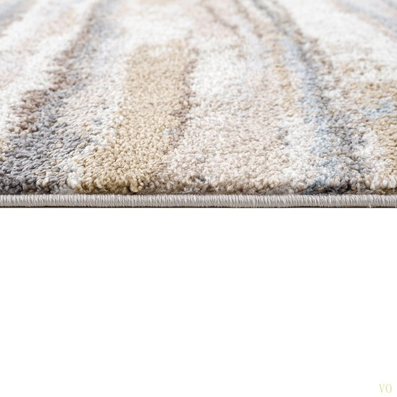 Tapis tissé à rayures abstraites, Rectangle 5 pi 3 po x 7 pi