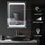 Armoire à pharmacie à DEL avec miroir, organisateur de salle de bain mural à brancher avec 3 tablettes de rangement, buffet