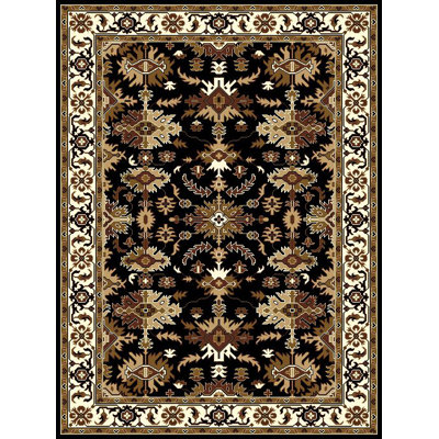 Noir foncé/Tapis décoratif brun