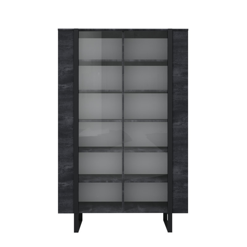 Aloisie Display Cabinet, Charocal/Black