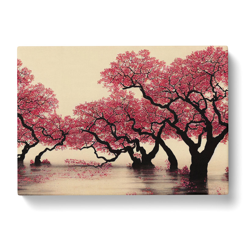 Thrilling Cherry Blossom Trees - Wrapped Canvas, 40cm H x 60cm W x 3cm D