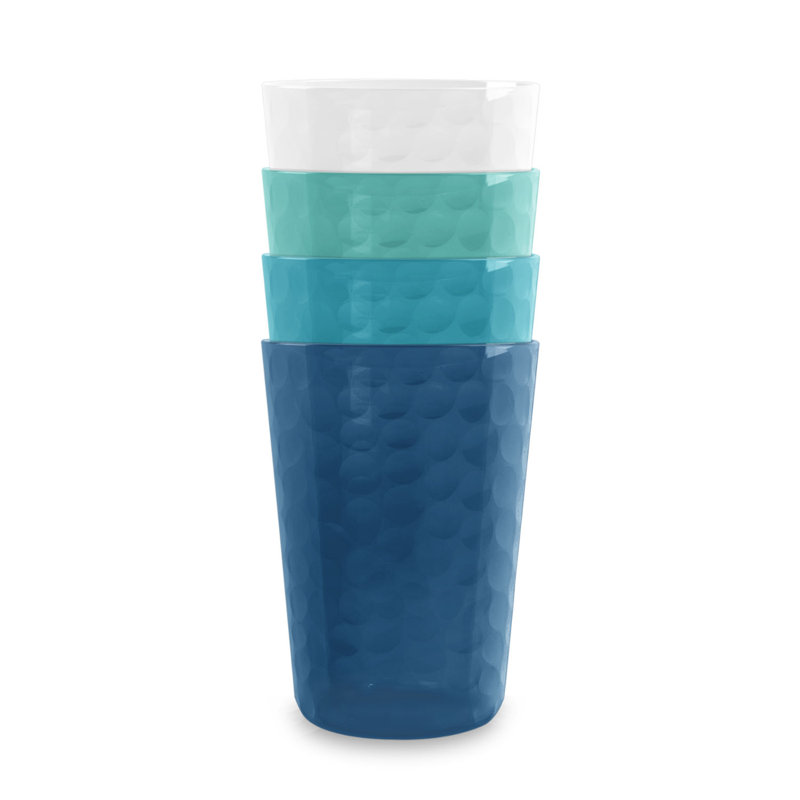 Verre à jus martelé, ensemble de 4, Île Seymour Nord, Galapagos, 12 oz