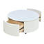 Table basse ronde et mobile avec roulettes et tiroirs-1006774396