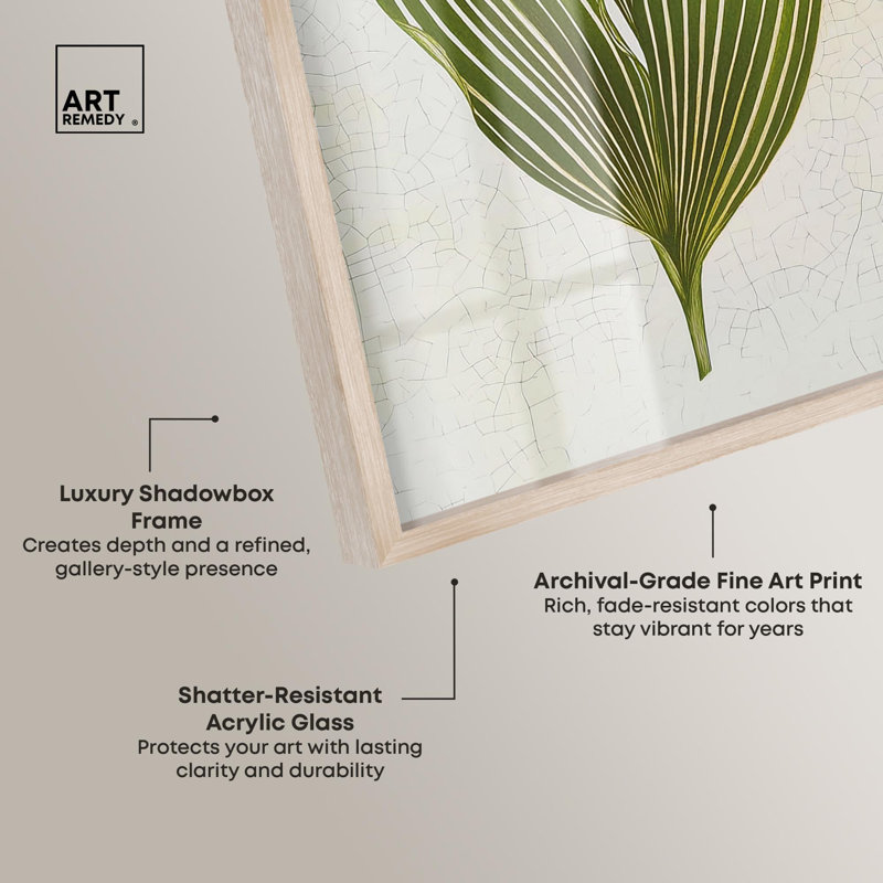 «Aged Botanica I Botanical Decor», reproduction d'ombre par Art Remedy, H 46 po x l 31 po, Crème, crème