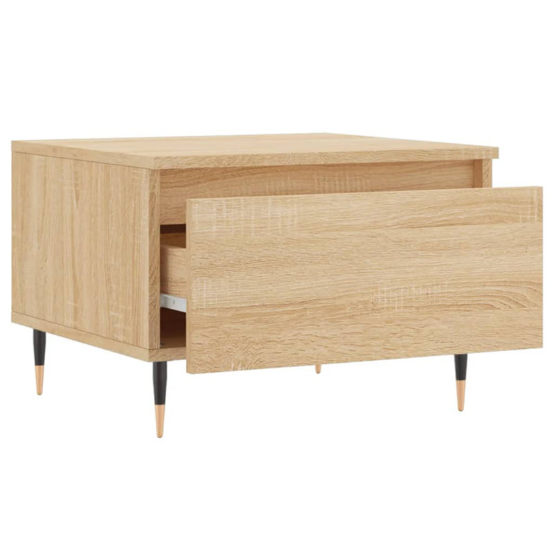 Kordt Four Leg Coffee Table with Storage, Sonoma Oak