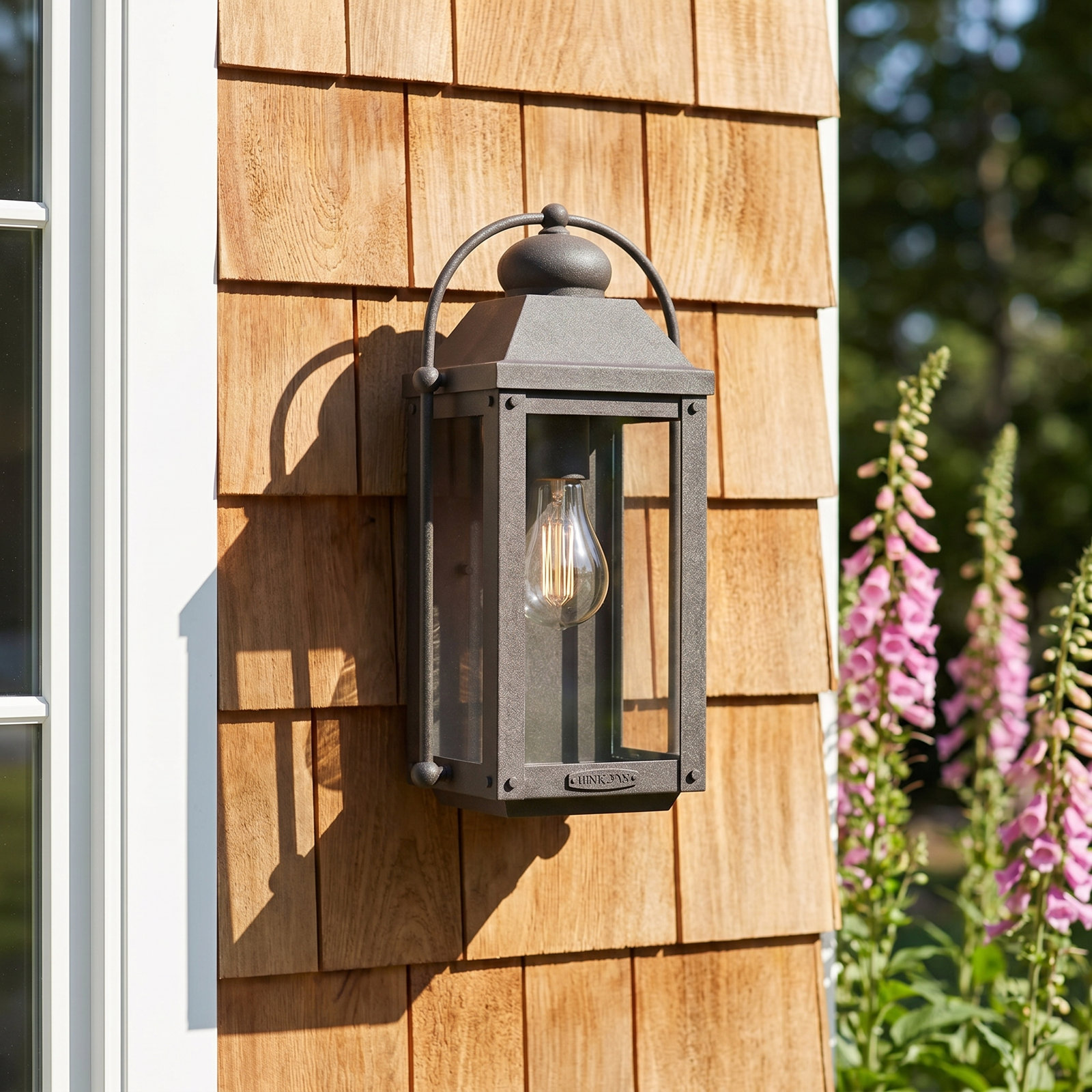Hinkley Anchorage Outdoor Wall Lantern, Aged Zinc, No