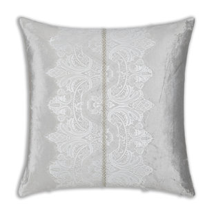 Alisa Lace and Pearl Trim in center Velvet Throw Pillow