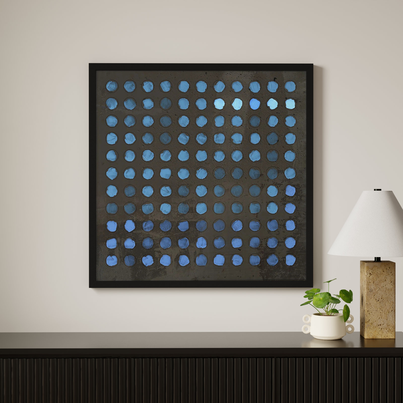Squared Circles 5 by Jacques Pilon, Black, 36" H x 36" W x 1.25" D
