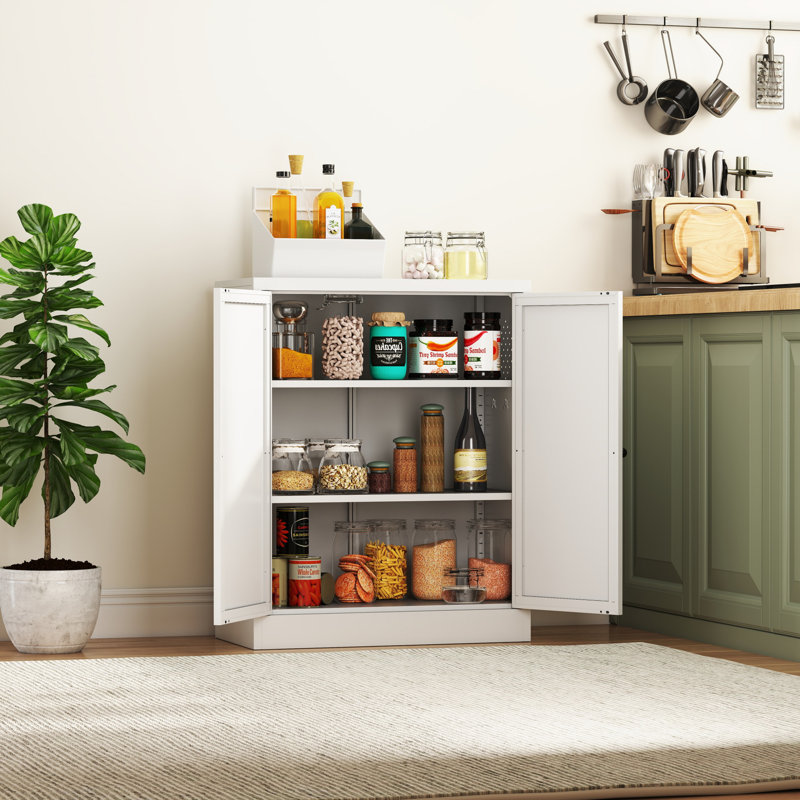 Garde-manger durable en métal 34 po avec 2 portes H 34 po - Multi-usage pour cuisine, salon, chambre à coucher